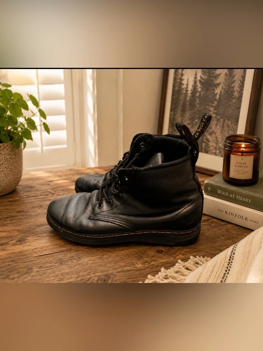Dr Martens size 12 black leather boots NN29 7SW